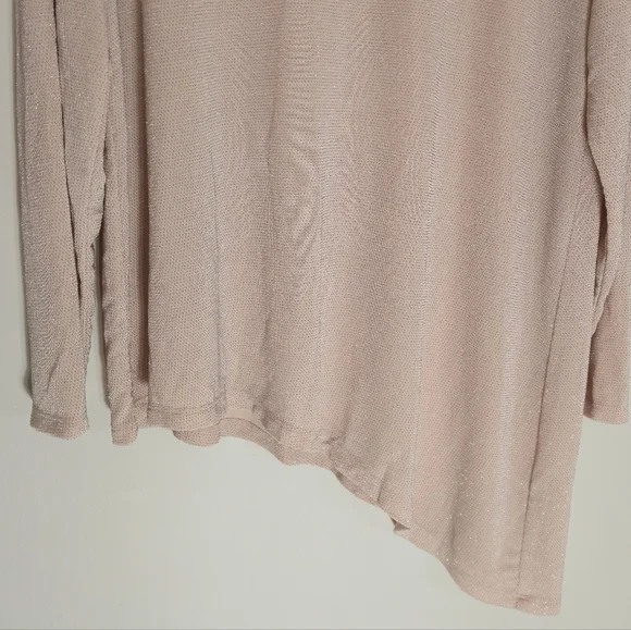 Calvin Klein Pink Silver Glitter Shimmer Asymmetrical Tunic Top XL - Picture 7 of 13